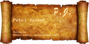 Petri József névjegykártya