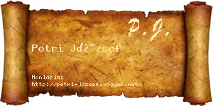 Petri József névjegykártya